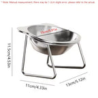Tilted Stainless Steel Cat Bowl with Metal Stand