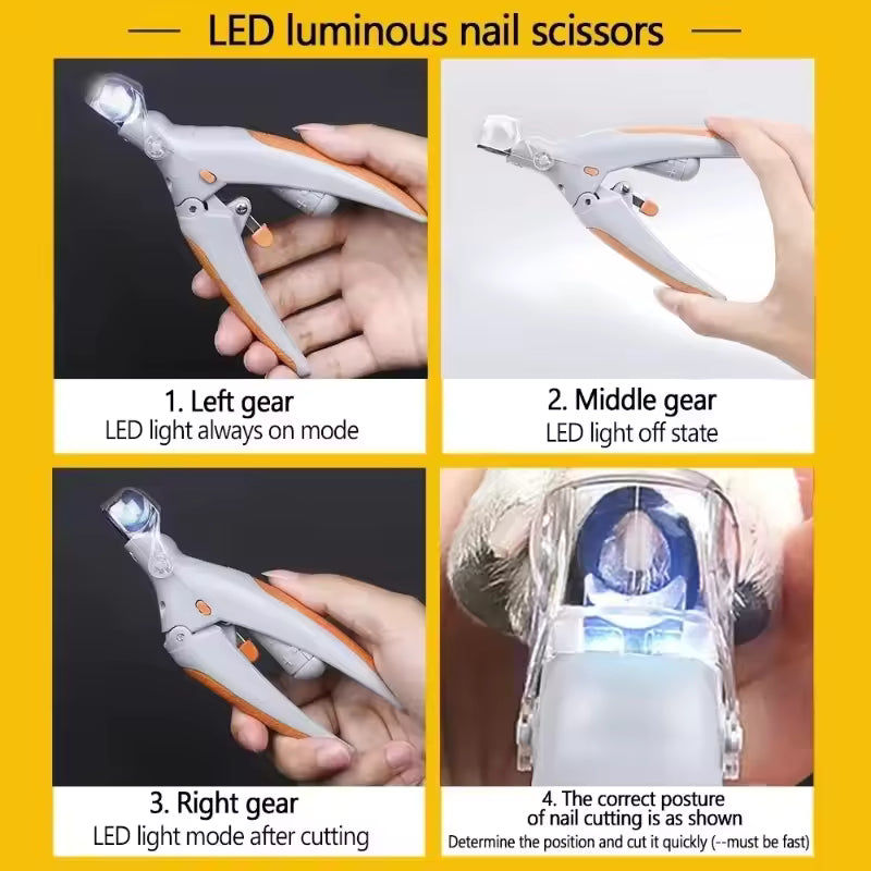 LED Pet Nail Clippers for Dogs & Cats