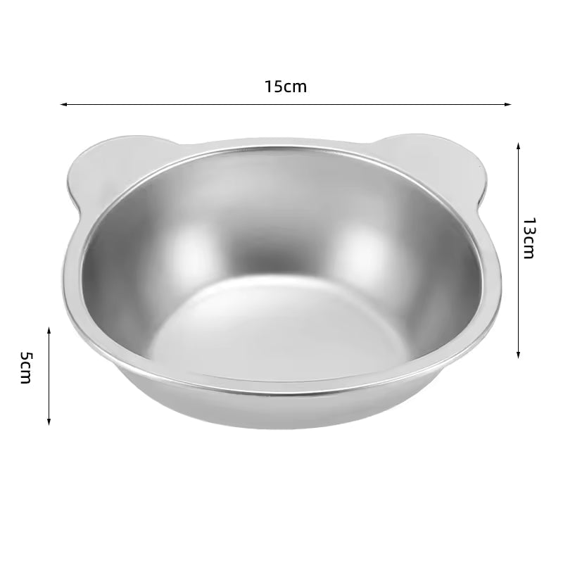 Tilted Stainless Steel Cat Bowl with Metal Stand